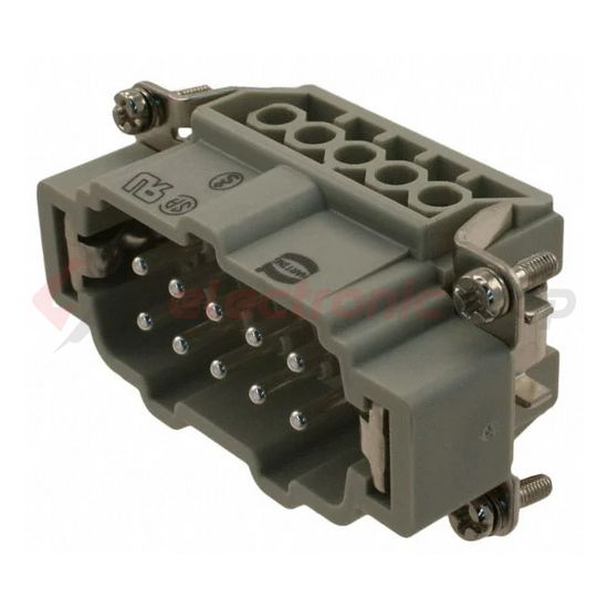 Ipari csatlakozó betét apa 10P 16A 500V csavaros csapos termoplaszt-betét Han 10E-sti-s HARTING - 09330102601