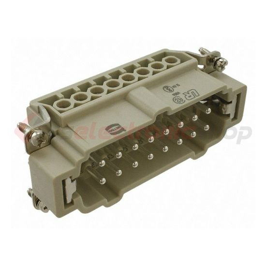 Ipari csatlakozó betét apa 16P 16A 500V csavaros csapos termoplaszt-betét Han 16E-sti-s HARTING - 09330162601