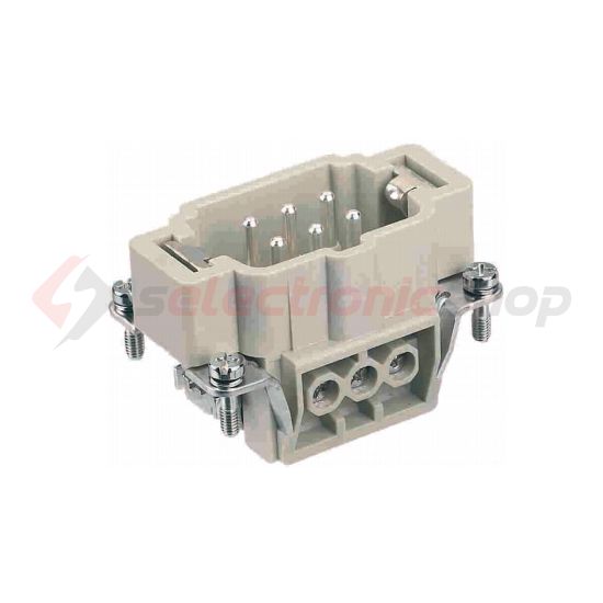Ipari csatlakozó betét apa 6P 16A 500V csavaros csapos termoplaszt-betét Han 32 EE-F-C HARTING - 09330062601