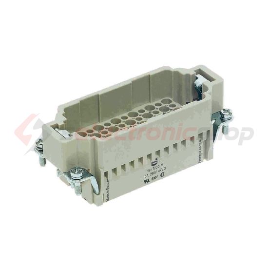 Ipari csatlakozó betét apa 72P 10A 250V krimpelt csapos termoplaszt-betét Han 72 DD-Sti-C HARTING - 09160723001