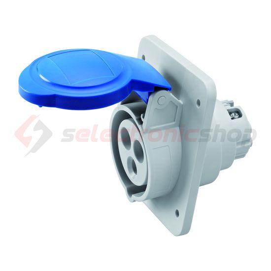 Ipari dugalj beépíthető 2P+E 230V(50+60Hz) kék ferde 16A IP44 műanyag 6h-pozíció IEC309HP GEWISS - GW62205H