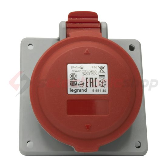 Ipari dugalj beépíthető 3P+N+E 16A 400V(50+60Hz) piros P17 Tempra PRO Dafbe-164k06 LEGRAND - 555189