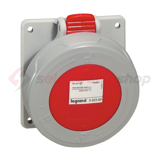 Ipari dugalj beépíthető 3P+N+E 16A 400V(50+60Hz) piros P17 Tempra Pro Dafbe164k06T LEGRAND - 555389