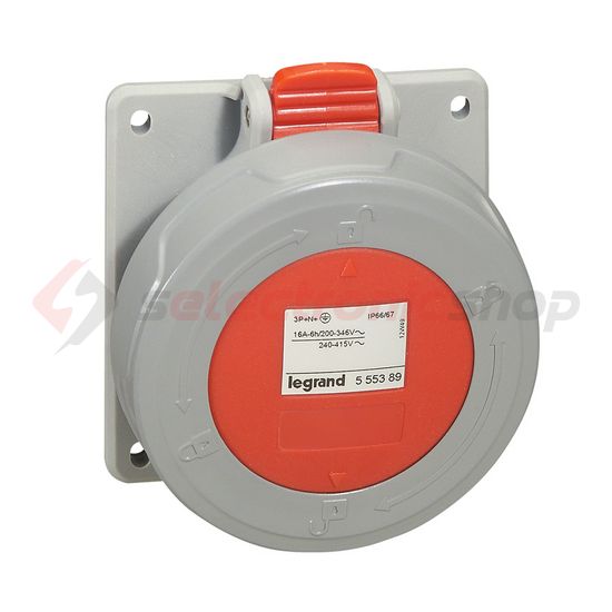 Ipari dugalj beépíthető 3P+N+E 32A 400V(50+60Hz) piros P17 Tempra Pro Dafbe324k06T LEGRAND - 555489