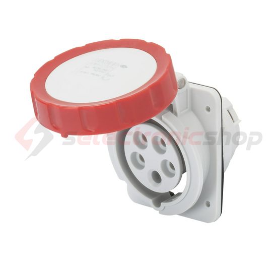 Ipari dugalj beépíthető 3P+N+E 400V(50+60Hz) piros ferde 32A IP67 műanyag IEC309HP GEWISS - GW62243H