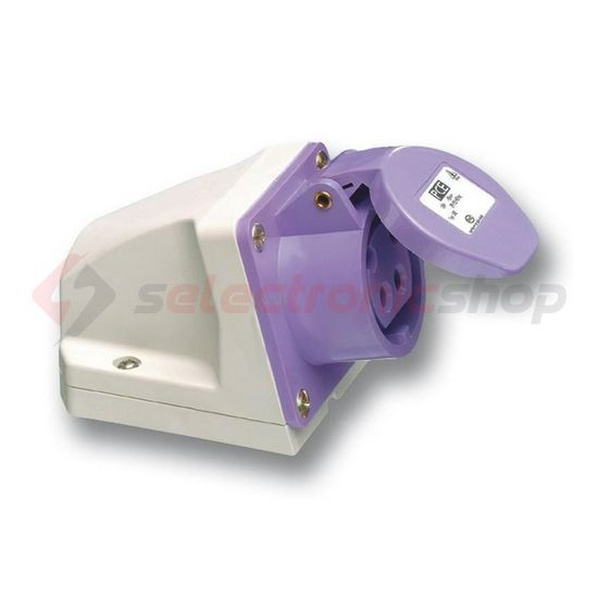 Ipari dugalj falra szerelhető 2P 16A 20-25V(50+60Hz) ibolya IP44 műanyag csavaros PCE - 162