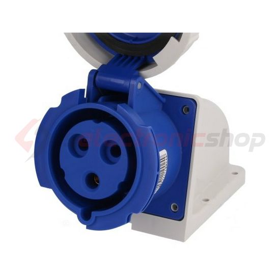 Ipari dugalj falra szerelhető 2P+E 32A 230V(50+60Hz) kék IP67 műanyag 6h-pozíció csavaros PCE - 1232-6