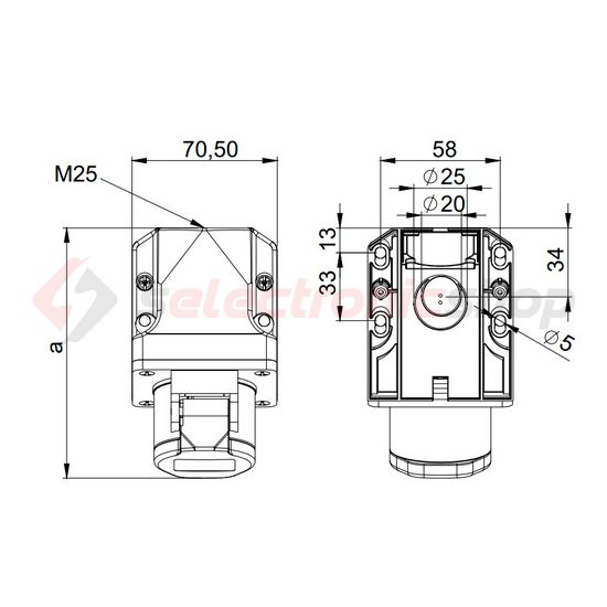 Ipari dugalj falra szerelhető 3P 16A 40-50V(50+60Hz) fehér IP44 műanyag 12h-pozíció csavaros PCE - 183-12
