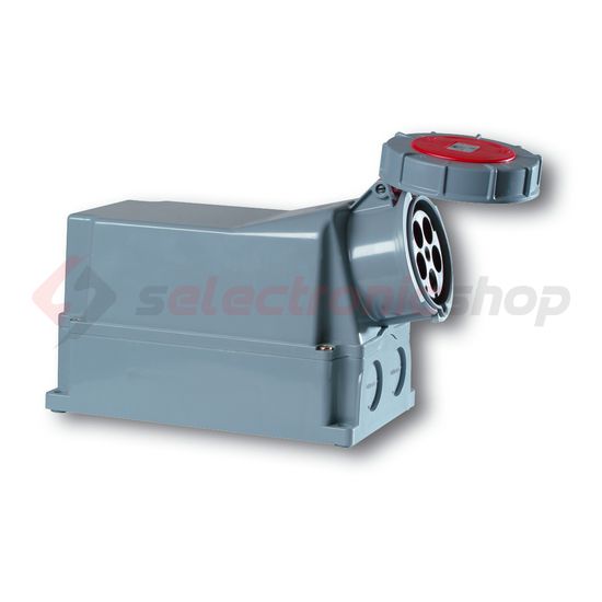 Ipari dugalj falra szerelhető 3P+N+E 125A 400V(50+60Hz) piros IP67 műanyag 6h-pozíció PCE - 145-6