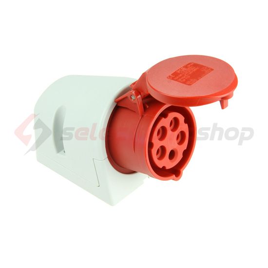 Ipari dugalj falra szerelhető 3P+N+E 16A 400V(50+60Hz) piros IP44 műanyag 6h-pozíció csavaros PCE - 115-6