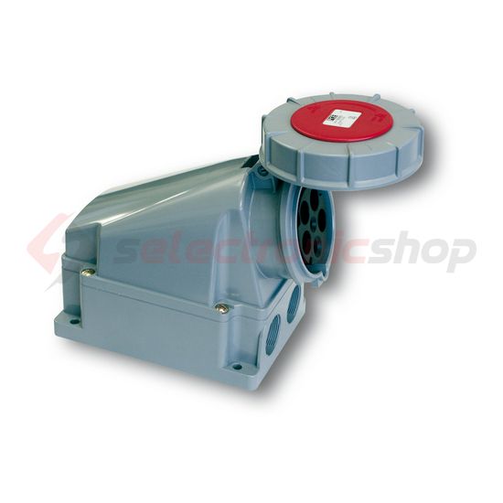 Ipari dugalj falra szerelhető 3P+N+E 63A 400V(50+60Hz) piros IP67 műanyag 6h-pozíció csavaros PCE - 135-6