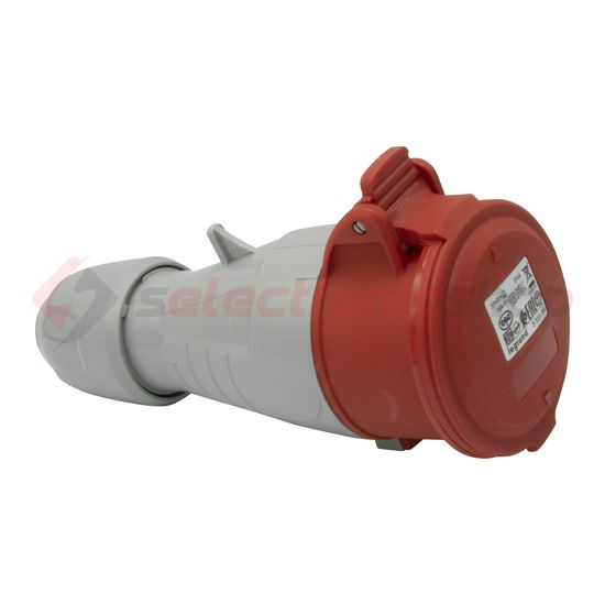 Ipari dugalj lengő 3P+N+E 16A 380-415V(50+60Hz) piros egyenes IP44 műanyag P17 Tempra LEGRAND - 555109