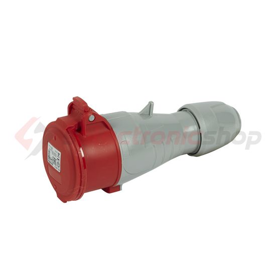 Ipari dugalj lengő 3P+N+E 16A 380-415V(50+60Hz) piros egyenes IP44 műanyag P17 Tempra LEGRAND - 555109