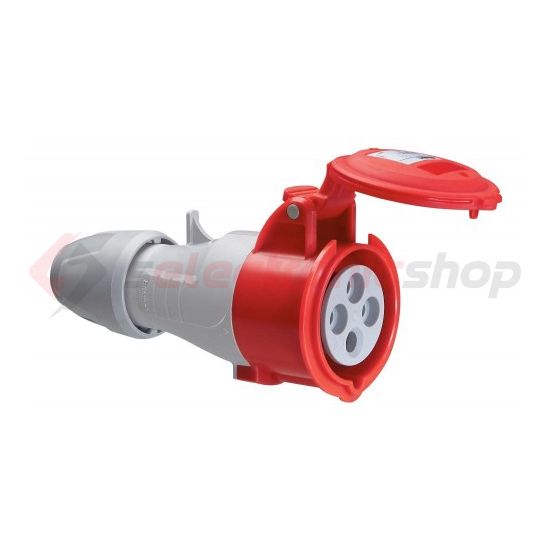 Ipari dugalj lengő 3P+N+E 32A 380-415V(50+60Hz) piros egyenes IP44 műanyag P17 Tempra LEGRAND - 555219