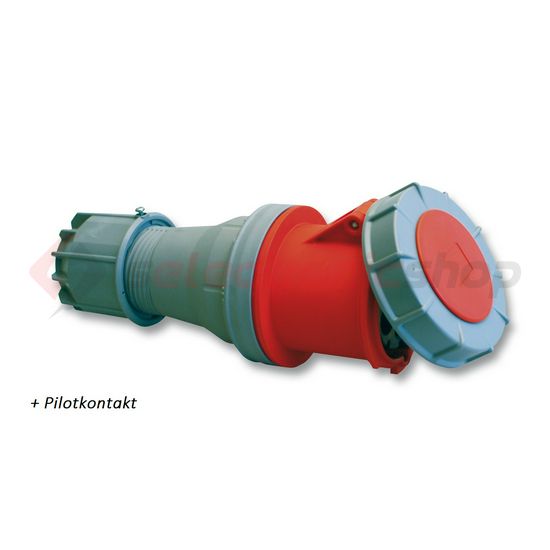 Ipari dugalj lengő 3P+N+E 63A 400V(50+60Hz) piros egyenes IP67 műanyag 6h-pozíció PowerTwist PCE - 2355-6