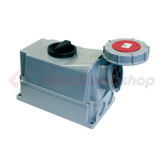 Ipari dugalj tokozott 3P+N+E mechanikai reteszelés 63A IP67 400V(50+60Hz) piros műanyag PCE - 75352-6