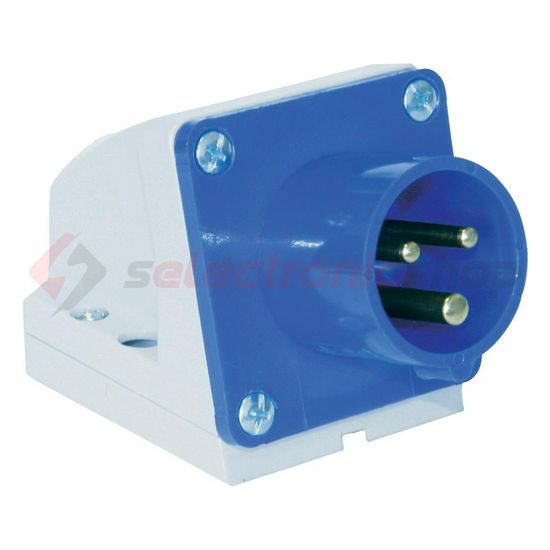 Ipari dugvilla 2P+E falonkívüli 16A 230V(50+60Hz) kék műanyag ferde csavaros PCE - 513-6