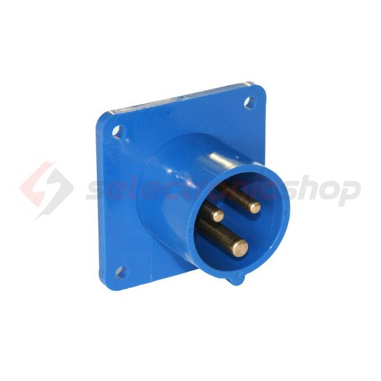 Ipari dugvilla 2P+E ráépíthető 16A 230V(50+60Hz) kék műanyag egyenes csavaros PCE - 613-6