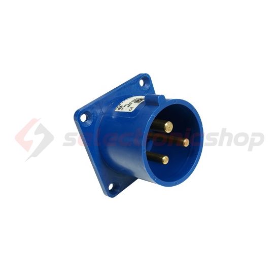 Ipari dugvilla 2P+E ráépíthető 32A 230V(50+60Hz) kék műanyag egyenes csavaros PCE - 623-6