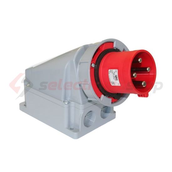 Ipari dugvilla 3P+E falonkívüli 63A 400V(50+60Hz) piros műanyag ferde csavaros PCE - 534-6
