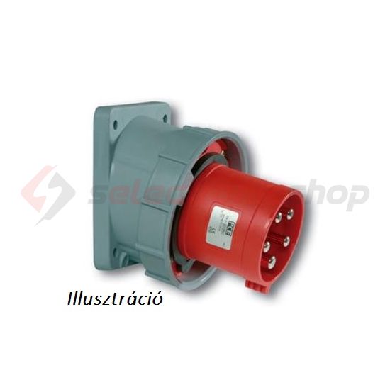 Ipari dugvilla 3P+E ráépíthető 125A 400V(50+60Hz) piros műanyag ferde csavaros PCE - 744-6