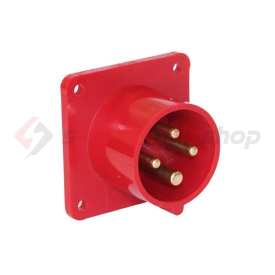 Ipari dugvilla 3P+E ráépíthető 16A 400V(50+60Hz) piros műanyag egyenes csavaros PCE - 614-6