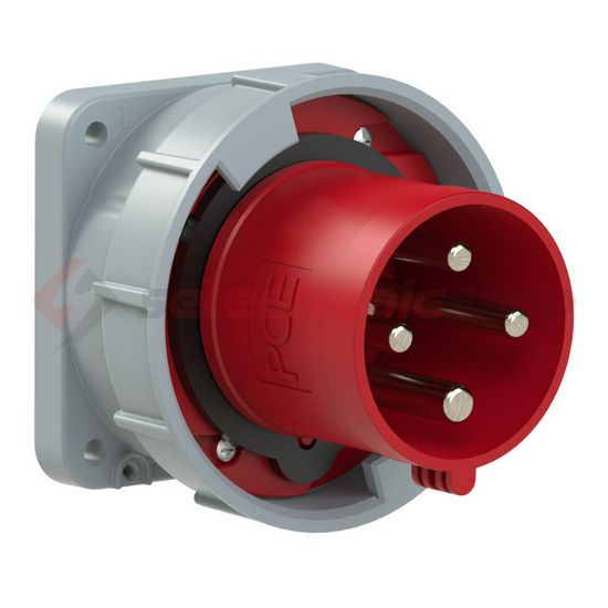Ipari dugvilla 3P+E ráépíthető 63A 400V(50+60Hz) piros műanyag egyenes csavaros PCE - 634-6