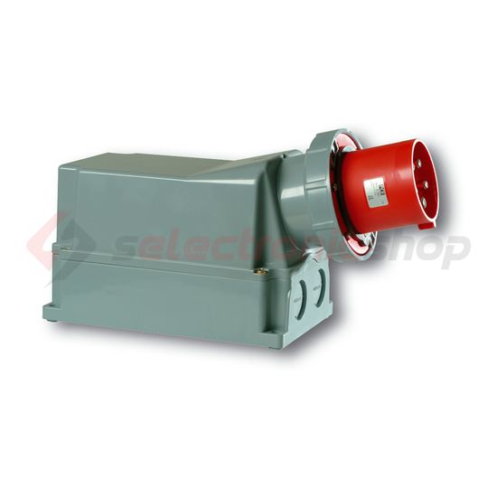 Ipari dugvilla 3P+N+E falonkívüli 125A 400V(50+60Hz) piros műanyag ferde csavaros PCE - 545-6