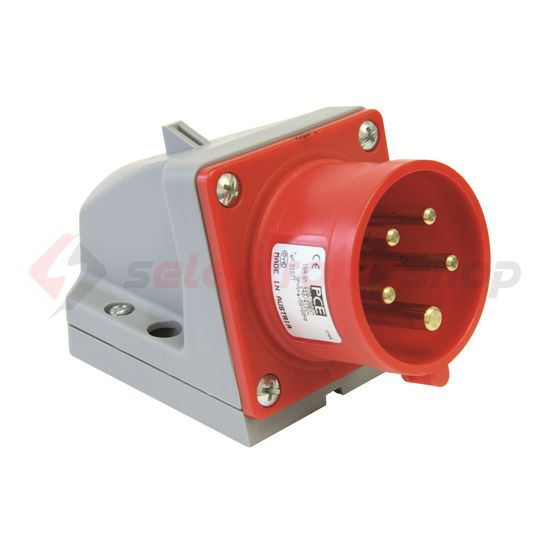 Ipari dugvilla 3P+N+E falonkívüli 32A 400V(50+60Hz) piros műanyag ferde csavaros PCE - 525-6