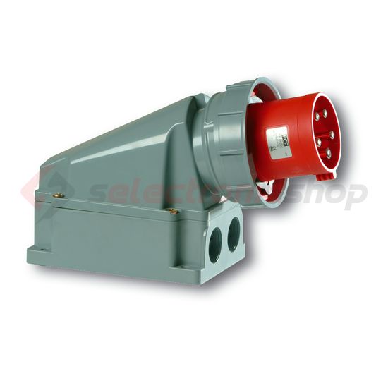 Ipari dugvilla 3P+N+E falonkívüli 63A 400V(50+60Hz) piros műanyag ferde csavaros PCE - 535-6