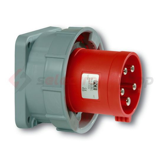 Ipari dugvilla 3P+N+E ráépíthető 63A 400V(50+60Hz) piros műanyag egyenes csavaros PCE - 635-6