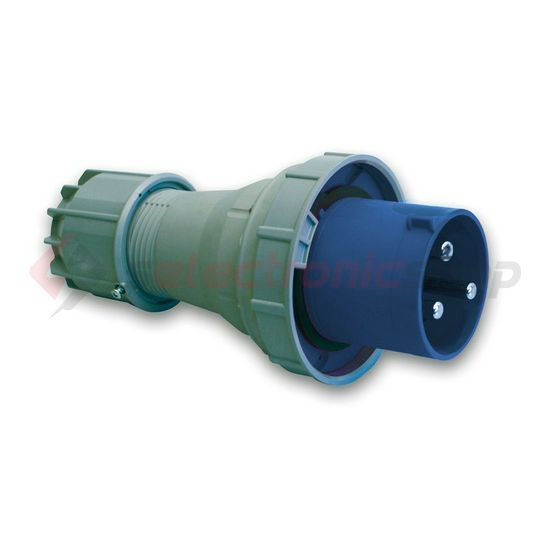 Ipari dugvilla lengő 2P+E 125A 230V(50+60Hz) kék IP67 műanyag csavaros 6h-pozíció Power Twist PCE - 043-6