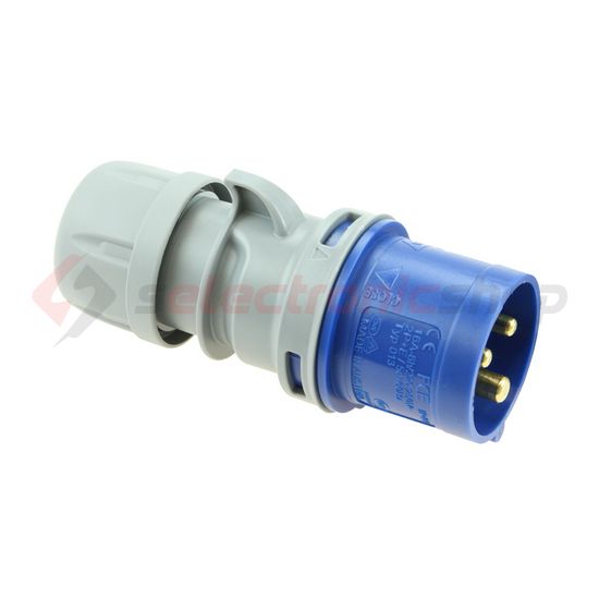 Ipari dugvilla lengő 2P+E 16A 230V(50+60Hz) kék IP44 műanyag csavarmentes kapcsos Turbo Shark PCE - 013-6tt