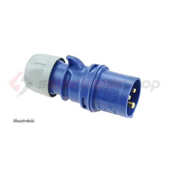 Ipari dugvilla lengő 3P+E 16A 230V(50+60Hz) kék IP44 műanyag csavaros 9h-pozíció Shark PCE - 014-9