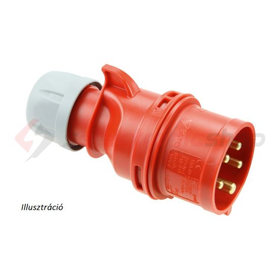 Ipari dugvilla lengő 3P+E 16A 400V(50+60Hz) piros IP44 műanyag csavaros 6h-pozíció Shark PCE - 014-6