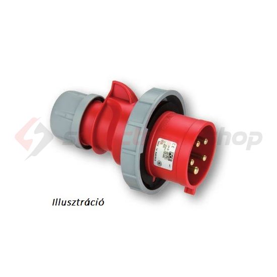 Ipari dugvilla lengő 3P+E 16A 400V(50+60Hz) piros IP67 műanyag csavaros 6h-pozíció Shark PCE - 0142-6