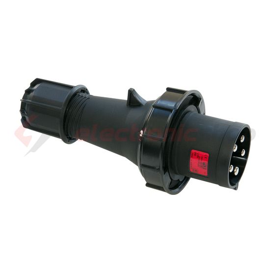 Ipari dugvilla lengő 3P+N+E 63A 400V(50+60Hz) piros IP67 műanyag csavaros 6h-pozíció Midnight PCE - 035-6xs