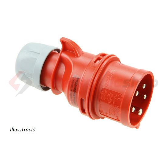 Ipari dugvilla lengő 3P+N+E fázisfordító 32A 400V(50+60Hz) piros IP44 műanyag csavaros Shark PCE - 7025-6
