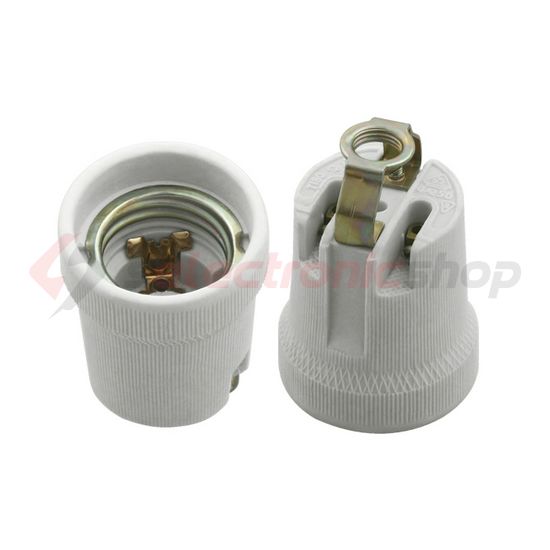 Izzólámpa foglalat szerelőlemezes 4A Edison-menetes porcelán szürke csavaros HLDR-E27-D KANLUX - 02162