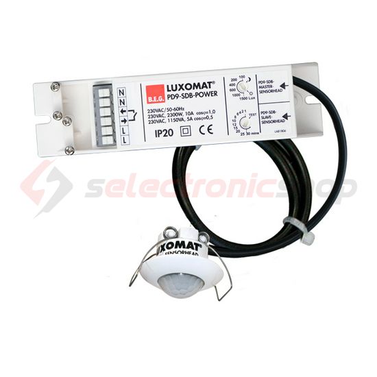 Jelenlétérzékelő master álmennyezetbe mini vízmentes 360° PIR 2300W PD9-M-1C-SDB-IP65-DE B.E.G. - 92912