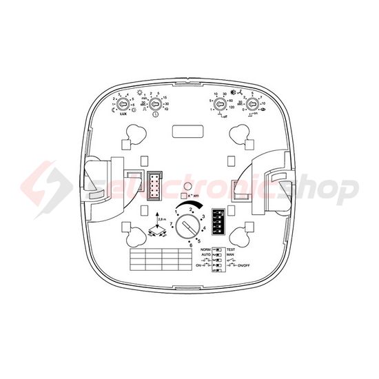 Jelenlétérzékelő mennyezetbe 4x4m 360° PIR 2000W 230V fehér IP20 IR Quattro COM2 STEINEL - 000356