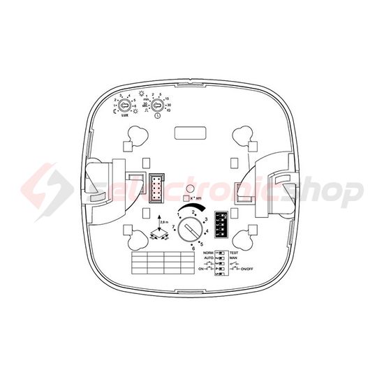 Jelenlétérzékelő mennyezetbe 4x4m 360° PIR 2000W 230V fehér IP54 IR Quattro COM1 AP STEINEL - 592301