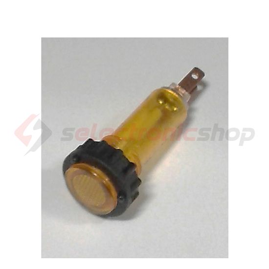 Jelzőlámpa kompakt műa. d10 1x narancs 24V AC/DC kerek lapos fényforrással L-10-24 VA Elektronika - 3963