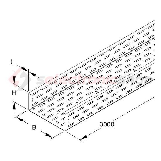 Kábeltálca 3m acél merítetten horganyzott 60mm x 100mm x 3000mm RL 60100 F Niedax - 4013339221202