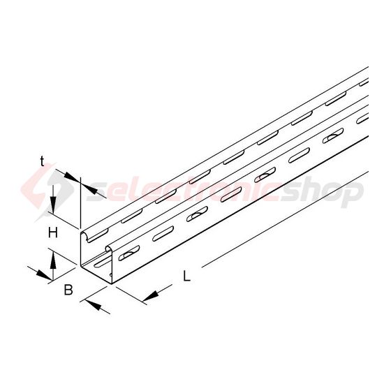 Kábeltálca 3m acél szalaghorganyzott 35mm x 50mm x 3000mm RL 35050 Niedax - 4013339209309