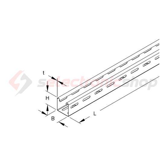 Kábeltálca 3m acél szalaghorganyzott 50mm x 50mm x 3000mm RL 50050 Niedax - 4013339209507