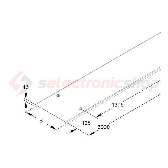 Kábeltálca fedél 100mm-sz 3000mm merítetten horganyzott fordítóreteszes RDV 100 F Niedax - 4013339263608