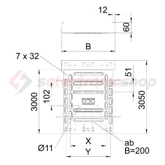 Kábeltálca gyorsösszekötős 3m acél szalaghorganyzott 60mm 150mm x RKSM 615 FS OBO-BETTERMANN - 6047630
