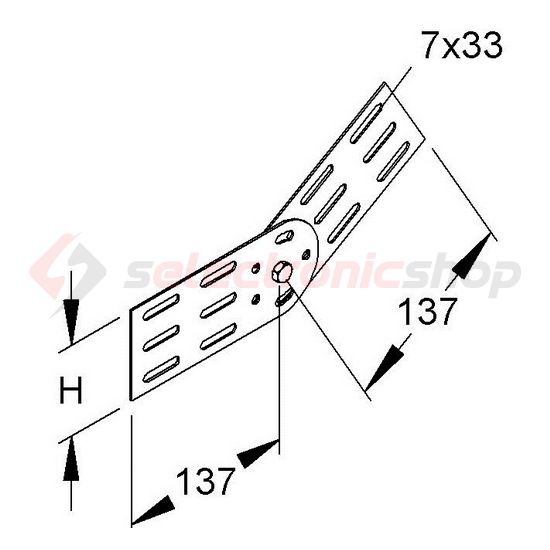 Kábeltálca összekötő hosszanti/csuklós csavaros szalaghorganyzott 274mm RGV 60 Niedax - 4013339227709
