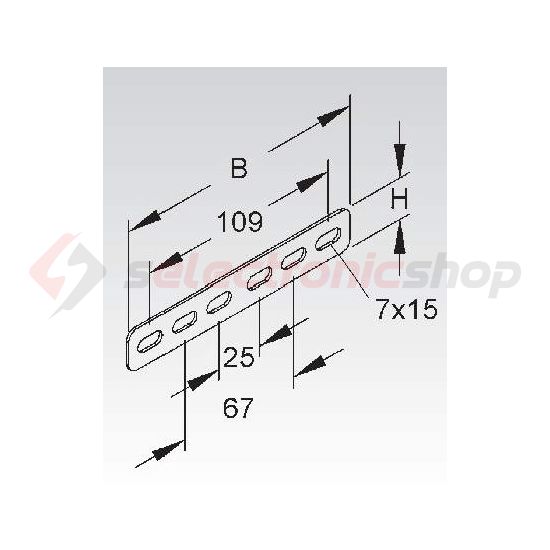 Kábeltálca összekötő univerzális hosszanti csavaros szalaghorganyzott 150mm RVV 60 Niedax - 4013339346301